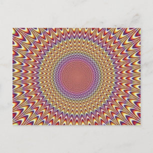 Optical Illusion Circle Hypnotic Rainbow Colourful Postcard