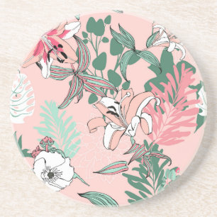 Optical Illusion Circles: Monochrome Seamless Patt Coaster