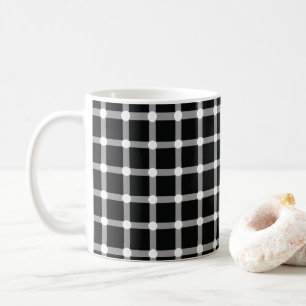 Optical Illusion Design Disappearing Black Dots Coffee Mug