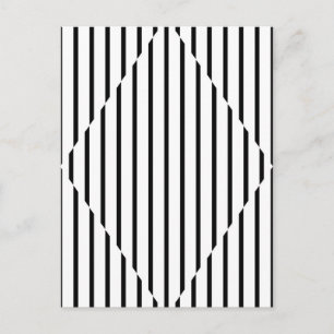 Optical Illusion Diamond Lines Black White Postcard