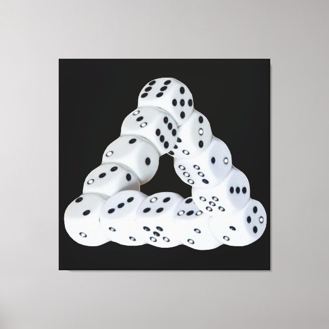 Optical illusion Dice Stretched Canvas Print (Front)