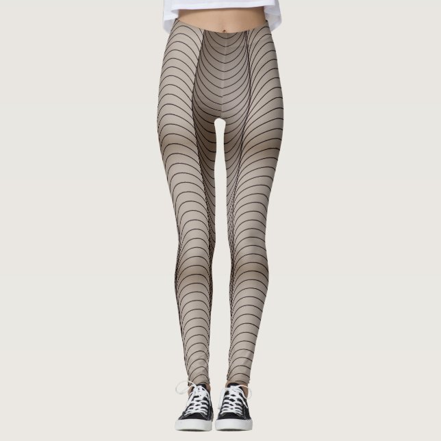 optical illusion geometric art pipes leggings (Front)