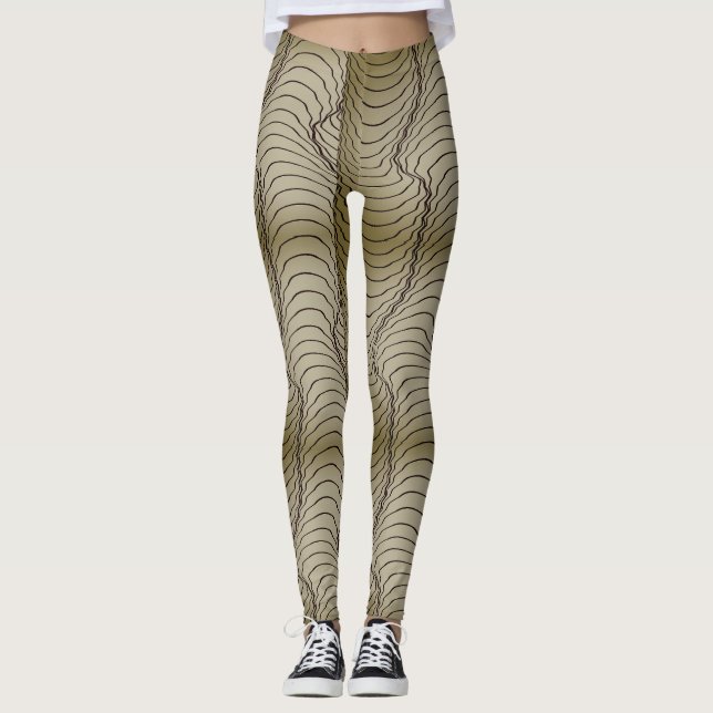 optical illusion geometric art pipes leggings (Front)