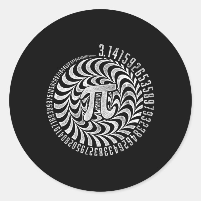 Optical Illusion Geometry Pi Math Science Stem 3.1 Classic Round Sticker (Front)