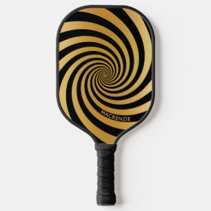 Optical Illusion Gold Spiral Custom Colour Name Pi Pickleball Paddle