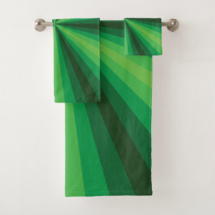 Optical Illusion Green Bathroom Towel Set