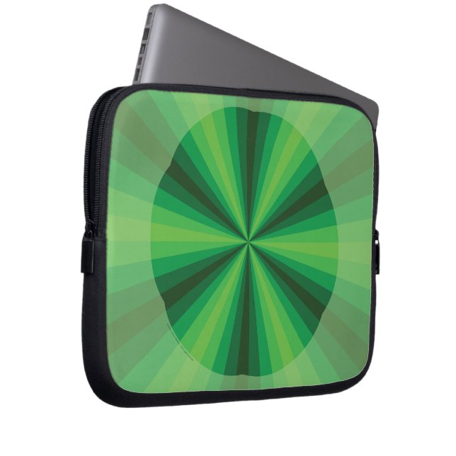 Optical Illusion Green Laptop Case (Front Right)