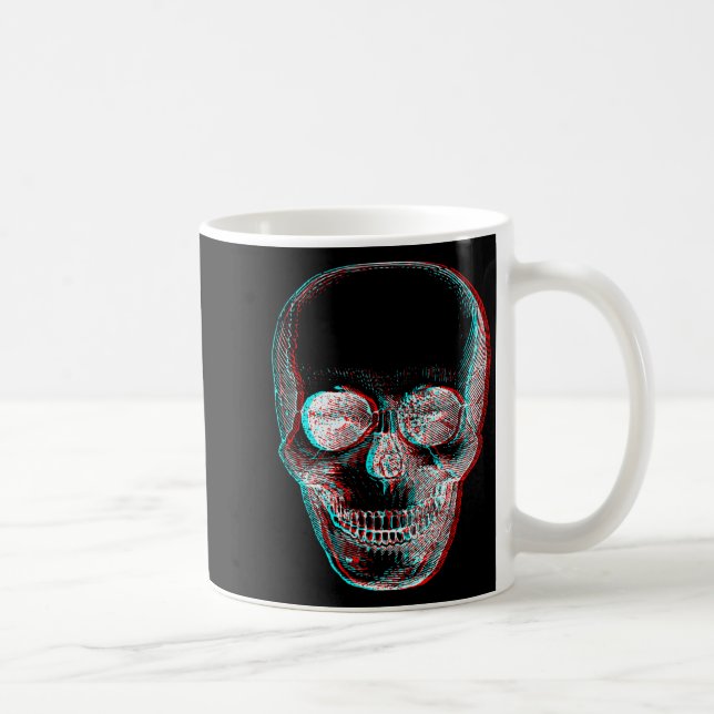 Optical Illusion Halloween Skeleton Skull  Coffee Mug (Right)