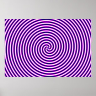 Optical Illusion Hypno Purple Poster