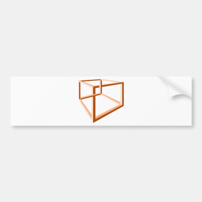 Optical Illusion Impossible Illusion 3d Geometry Bumper Sticker (Front)
