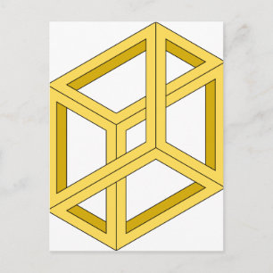 Optical Illusion Impossible Illusion 3d Geometry Postcard
