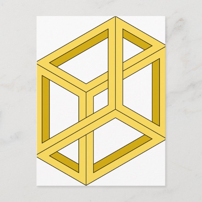 Optical Illusion Impossible Illusion 3d Geometry Postcard (Front)