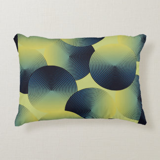 Optical illusion, linear circles, seamless pattern accent pillow