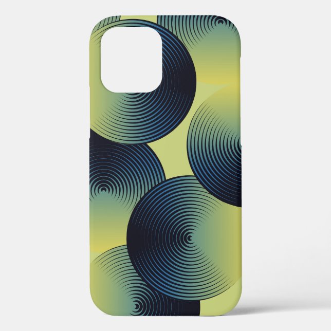 Optical illusion, linear circles, seamless pattern Case-Mate iPhone case (Back)