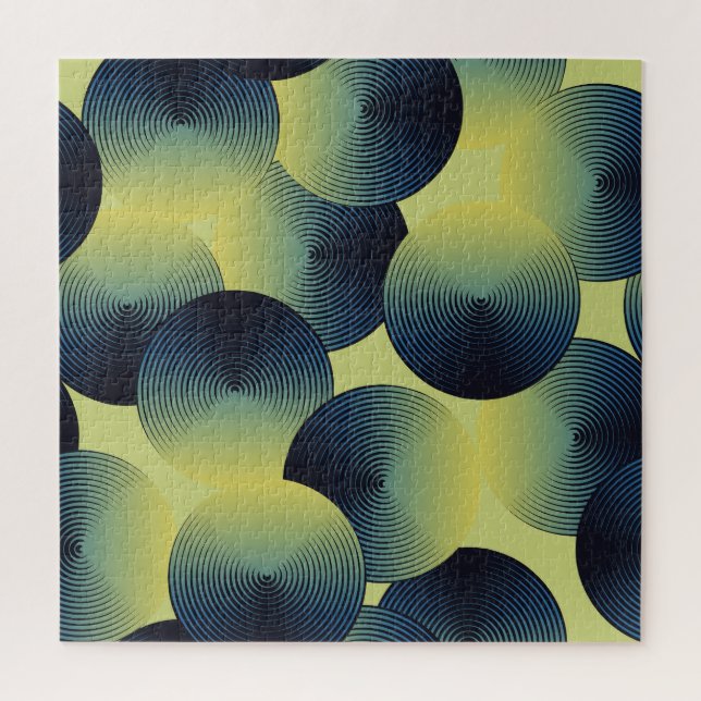 Optical illusion, linear circles, seamless pattern jigsaw puzzle (Vertical)