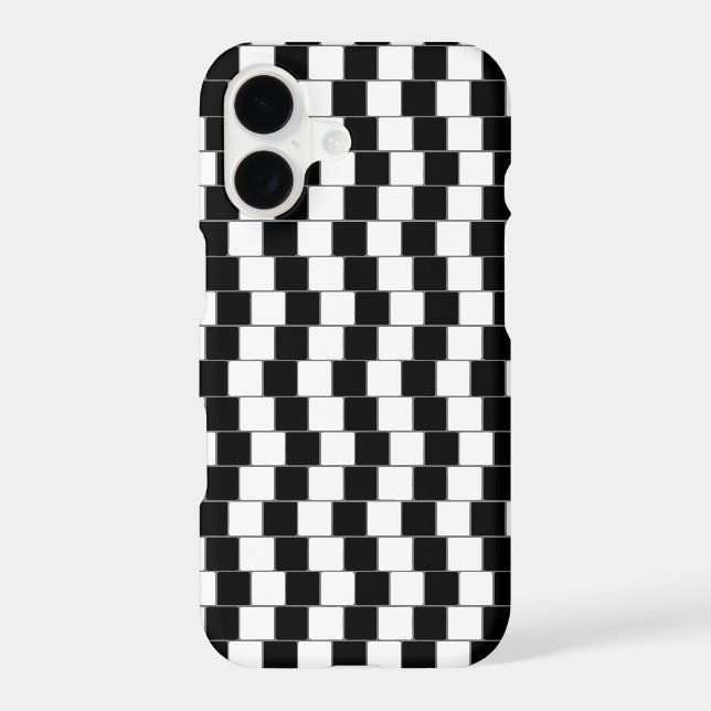 Optical Illusion Lines Squares Black (Back)