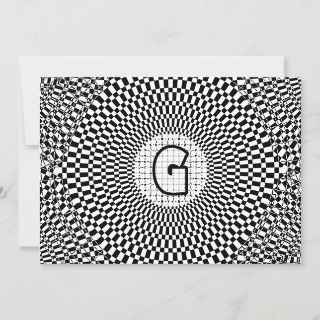 Optical Illusion Monogram G Invitation (Front)