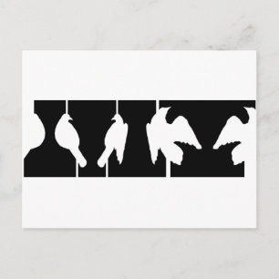 Optical illusion of urns or birds taking flight postcard