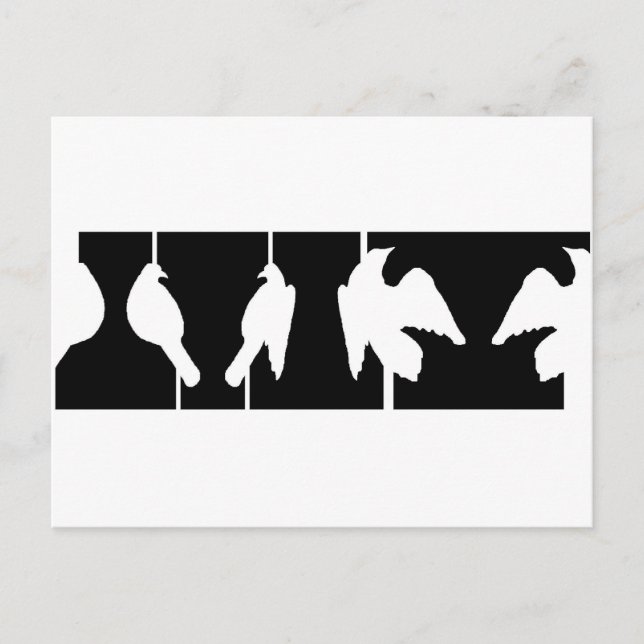 Optical illusion of urns or birds taking flight postcard (Front)