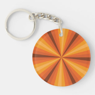 Optical Illusion Orange Acrylic Keychain