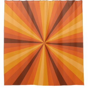 Optical Illusion Orange Shower Curtain