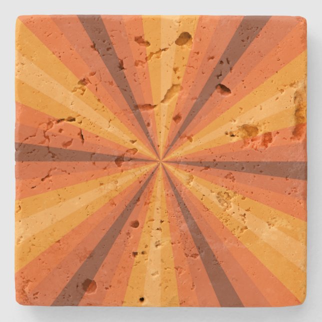 Optical Illusion Orange Stone Coaster (Front)