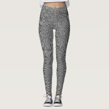 Optical Illusion Patterned Leggings- Black/White