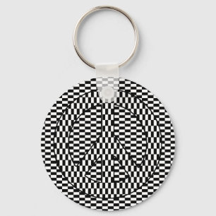 Optical Illusion Peace Keychain