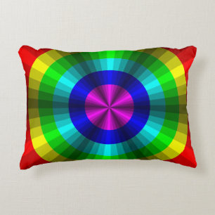 Optical Illusion Rainbow Accent Pillow