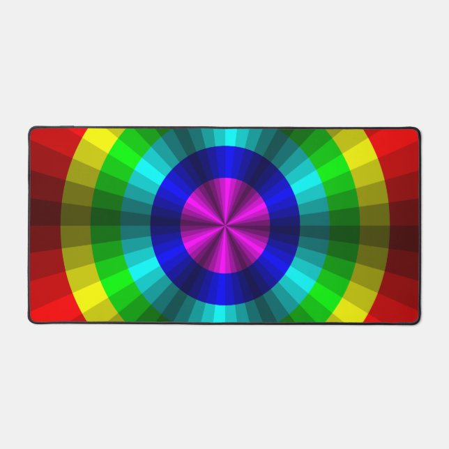 Optical Illusion Rainbow Desk Mat (Front)