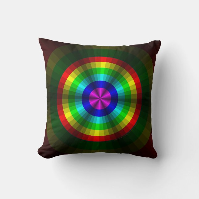 Optical Illusion Rainbow Pillow (Front)