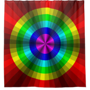 Optical Illusion Rainbow Shower Curtain