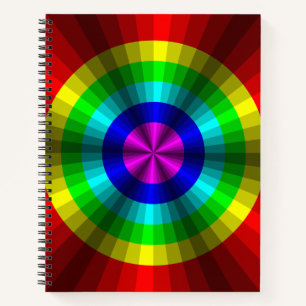 Optical Illusion Rainbow Spiral Notebook
