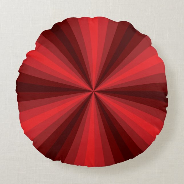 Optical Illusion Red Round Pillow (Front)