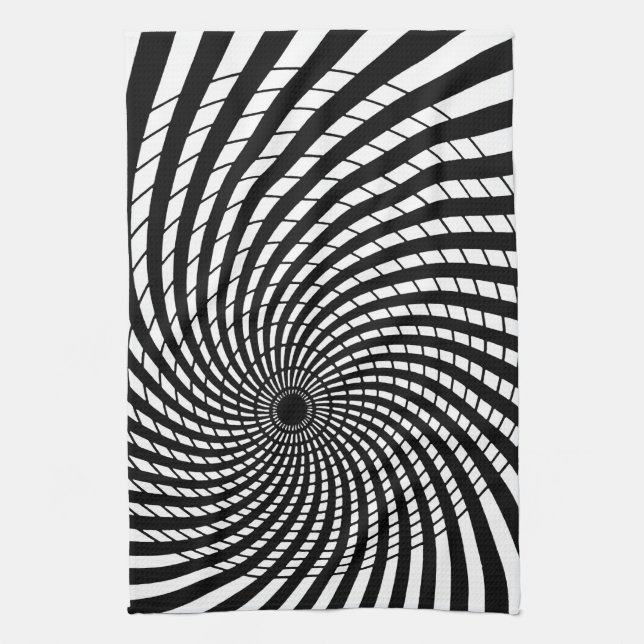 OPTICAL ILLUSION Retro Art Kitchen Towel (Vertical)