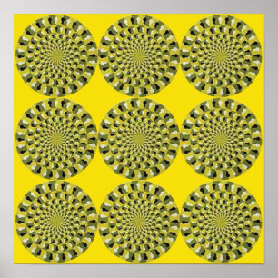 Optical Illusion - Spinning Wheels Poster