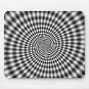 Optical illusion spiral mouse pad