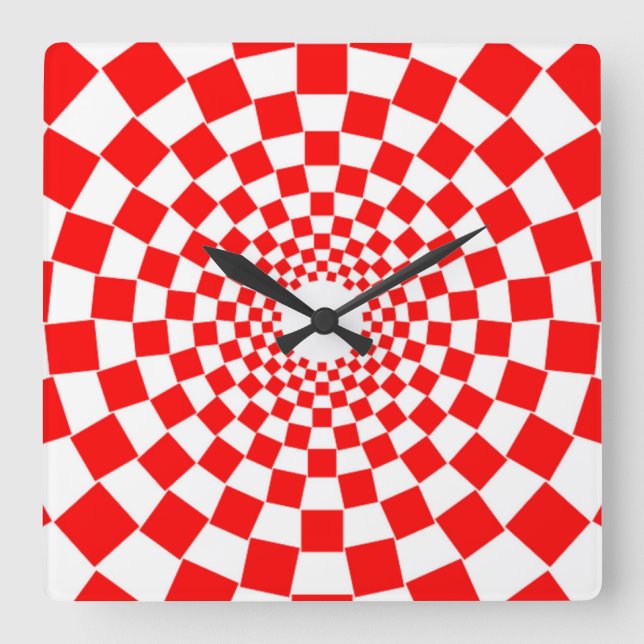 OPTICAL ILLUSION SQUARE WALL CLOCK (Front)