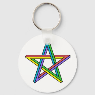 Optical illusion Star Keychain