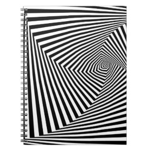 Optical Illusion: Striped Geometric Abstract. Notebook