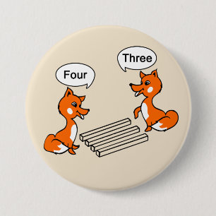 Optical illusion Trick with Foxes 3 Inch Round Button
