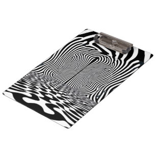 Optical Illusion Tunnel – Hypnotic Black and White Clipboard