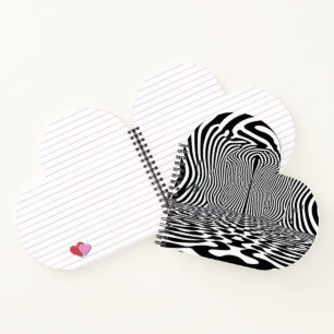 Optical Illusion Tunnel – Hypnotic Black and White Notebook