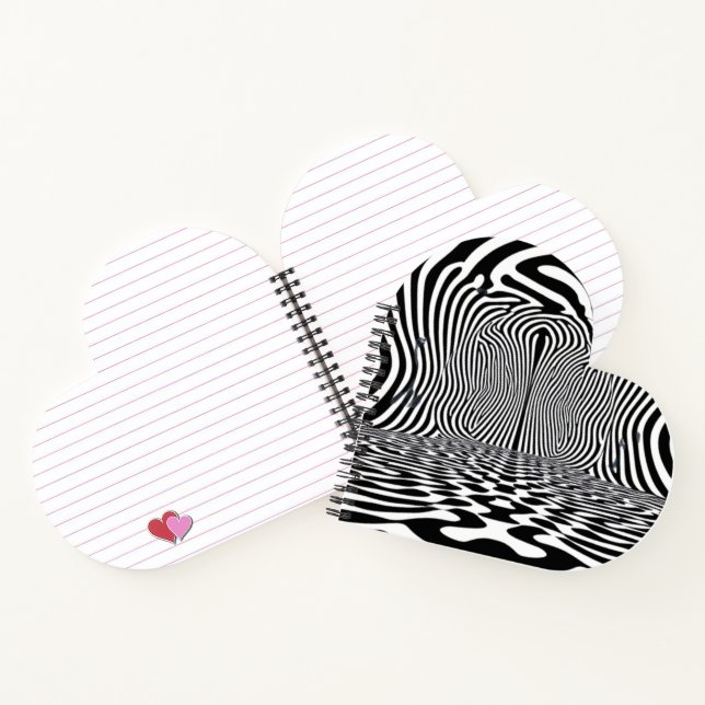 Optical Illusion Tunnel – Hypnotic Black and White Notebook (Inside)