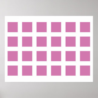 Optical Illusion Vanishing Dots Magenta and White Poster