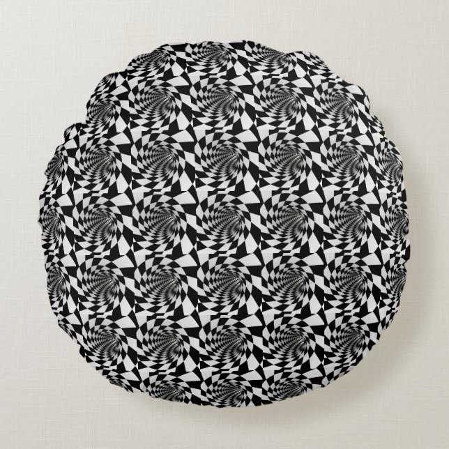 Optical Illusion Vortex Blanket Round Pillow (Front)