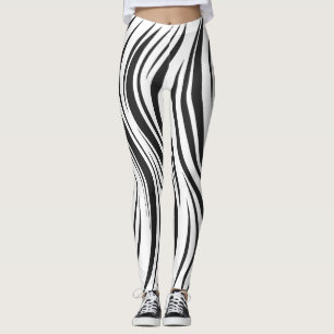 Optical Illusion Wavy Striped Leggings