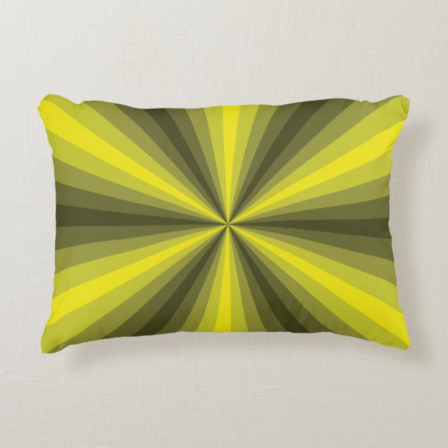 Optical Illusion Yellow Accent Pillow (Front)
