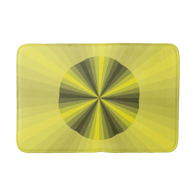 Optical Illusion Yellow Bath Mat (Front)