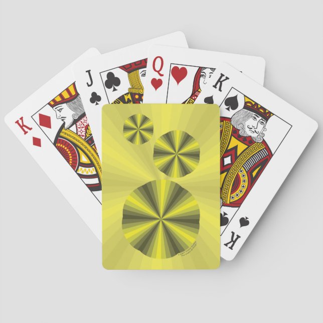 Optical Illusion Yellow Classic Playing Cards (Back)